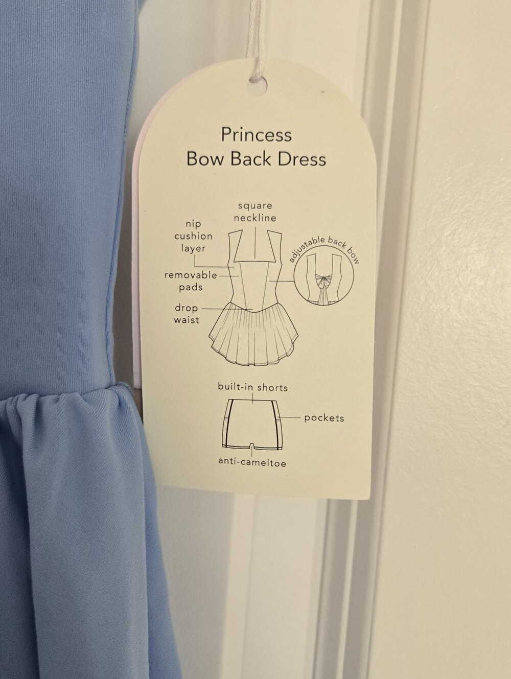 NWT Blogilates Women's Mommy & Me Princess Bow Back Dress, Blue - Picture 6 of 9